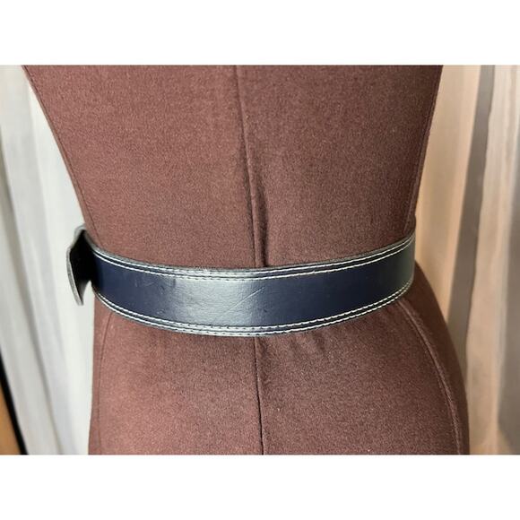 belt navy white stitching mod vintage - Picture 6 of 11